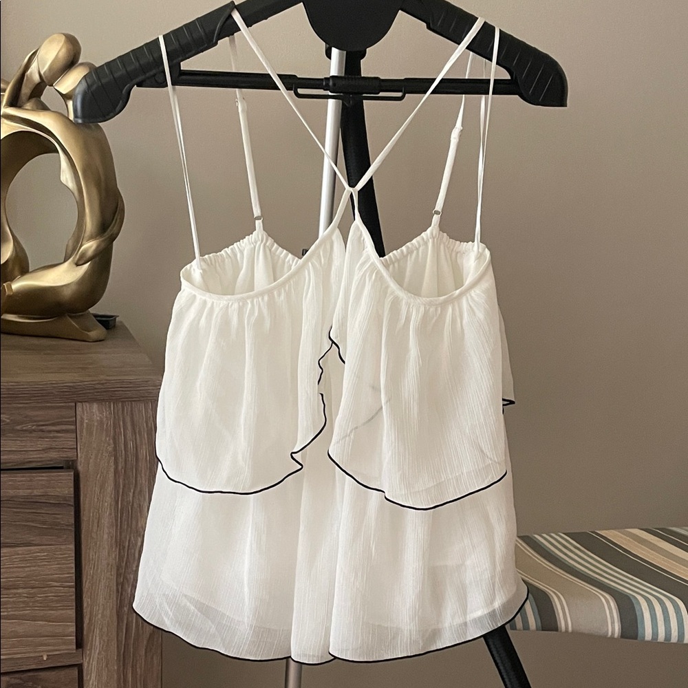 Ramy Brook Ivory Camisole with Dark Edging